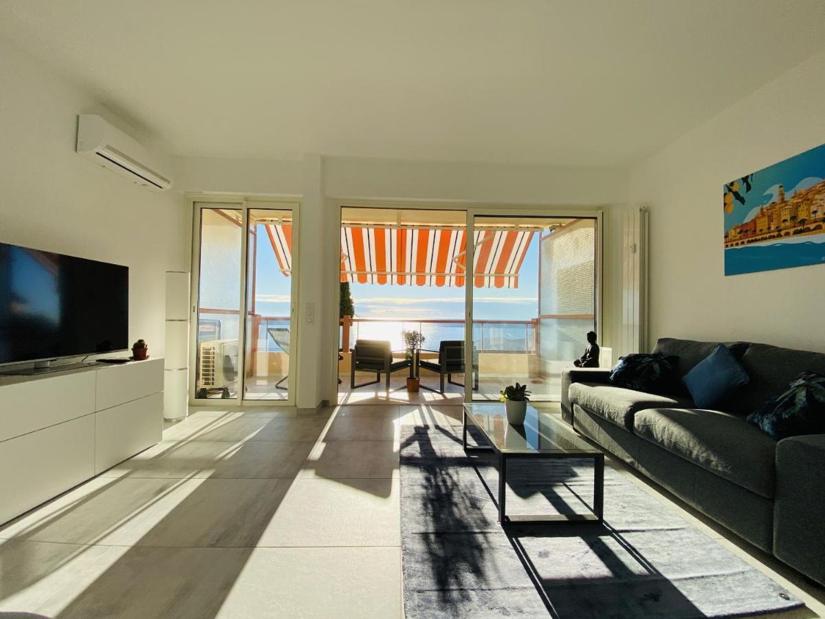 Le Vigia-Vue Mer-Terrasse-Climatisation-Parking Menton Kültér fotó