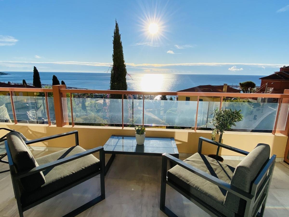 Le Vigia-Vue Mer-Terrasse-Climatisation-Parking Menton Kültér fotó