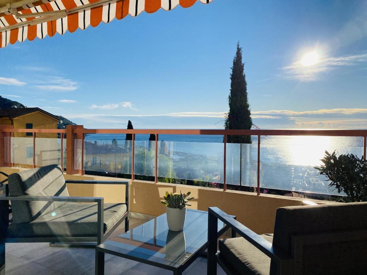 Le Vigia-Vue Mer-Terrasse-Climatisation-Parking Menton Kültér fotó